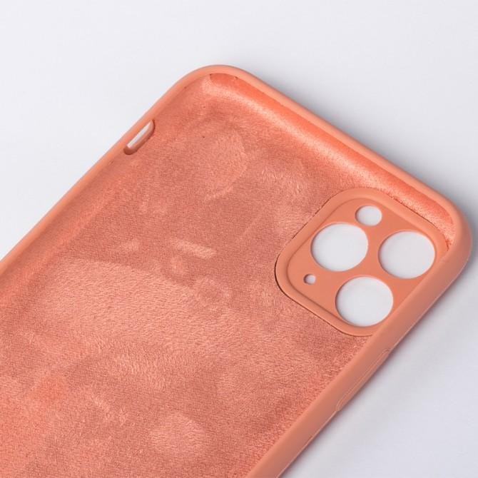 Оригинальный силиконовый чехол для iPhone 11 Pro Max Персиковый FULL (with camera protection)-2