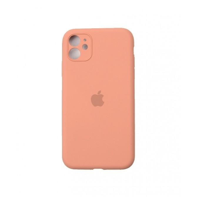 Оригинальный силиконовый чехол для iPhone 11 Светло Оранжевый FULL (with camera protection)-3
