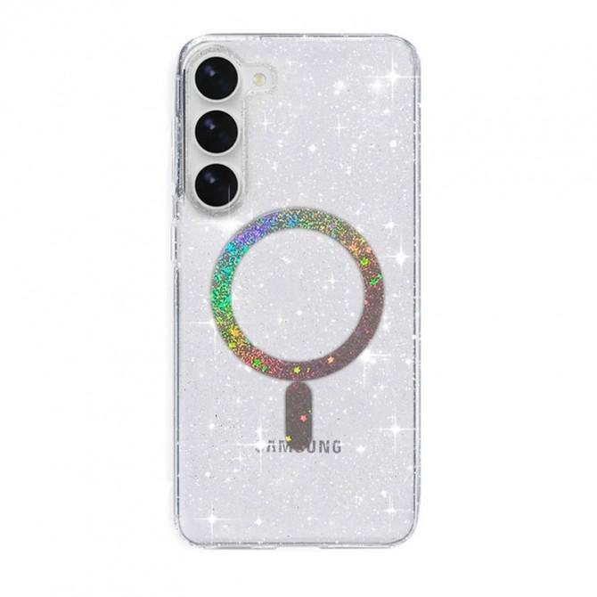 Чехол TPU Eclipse Sparkle (MagFit) для Samsung Galaxy S23 Ultra Прозрачный-1