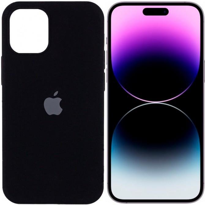Оригинальный силиконовый чехол для iPhone 14 Pro Max Black FULL-1