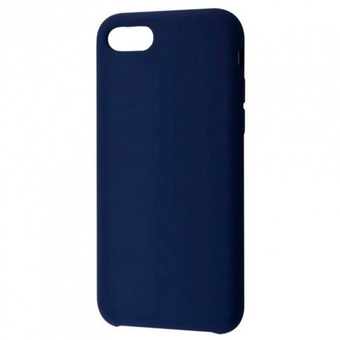 Оригінальний силіконовий чохол для iPhone 7/8 Темно Синій FULL (без лого)-1
