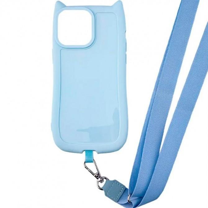 Чехол TPU Cat with straps для Apple iPhone 13/ 14 (6.1") Blue