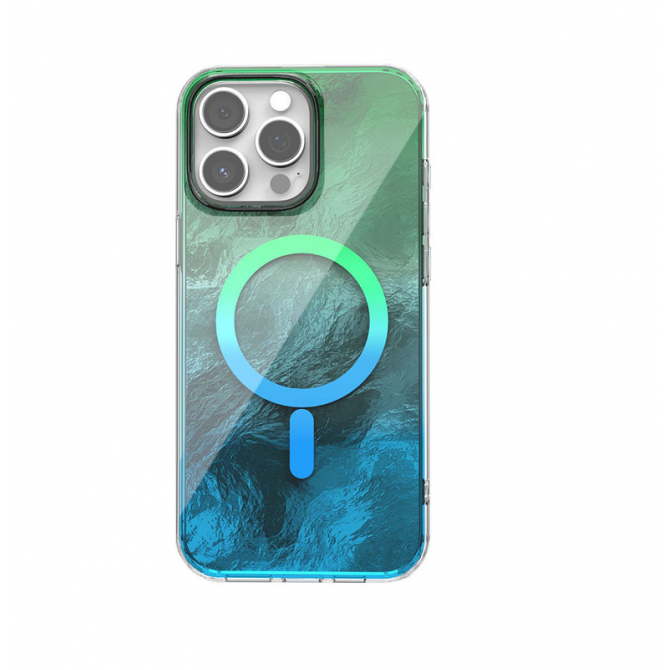 Чехол TPU Shiny Mountain (MagFit) для Apple iPhone 15 Pro Max (6.7") Green/ Blue