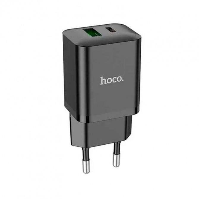 Мережевий зарядний пристрій 1USB + Type-C Hoco N28 Founder PD20W+QC3.0 Black