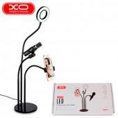 Кольцевая LED Lamp XO 3в1 BGD006/ LS-90-6 9см на подставке (Черный)