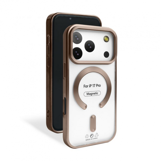 Силиконовый чехол SHINING with MagSafe для iPhone 17 Pro Коричневый