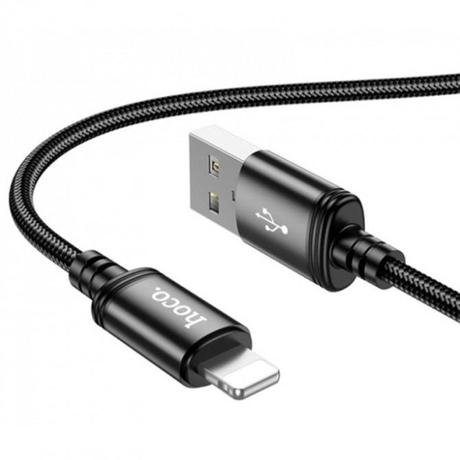 USB кабель Hoco X89 Wind Lightning 3A Black 1m