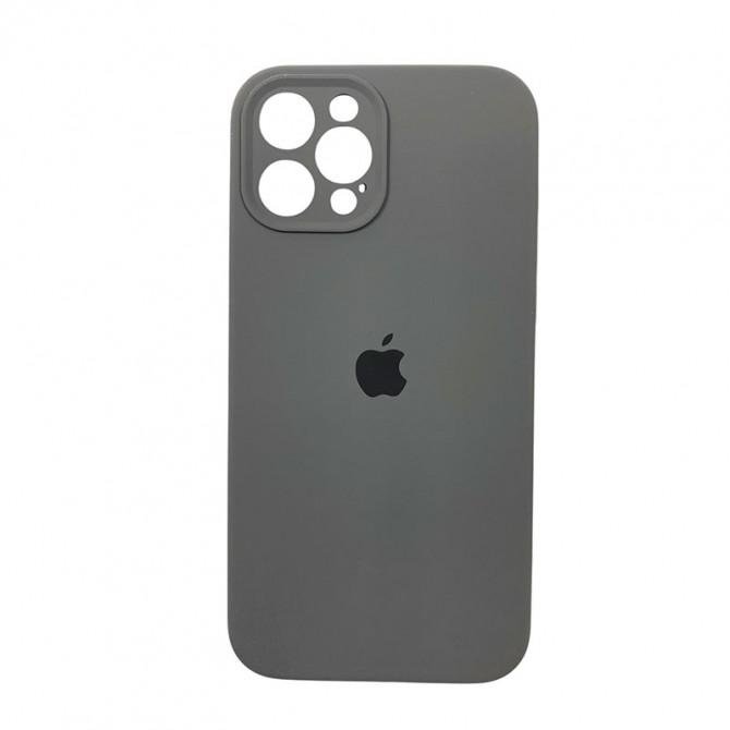 Силиконовый чехол для iPhone 12 /12 Pro Темно Серый FULL (with camera protection)