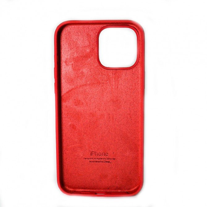 Оригинальный силиконовый чехол для iPhone 13 Pro Max Вишневый FULL (без лого)-1
