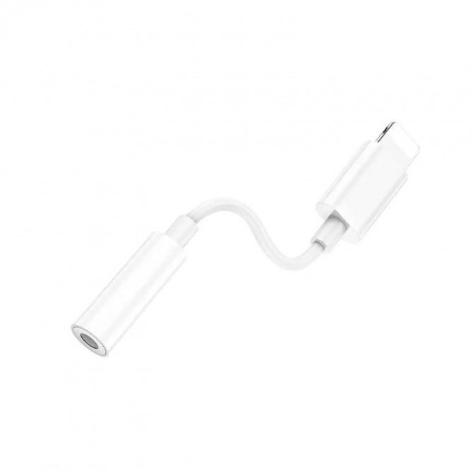 Перехідник Digital Converter HOCO LS34 Lightning to AUX(3,5mm) White-1