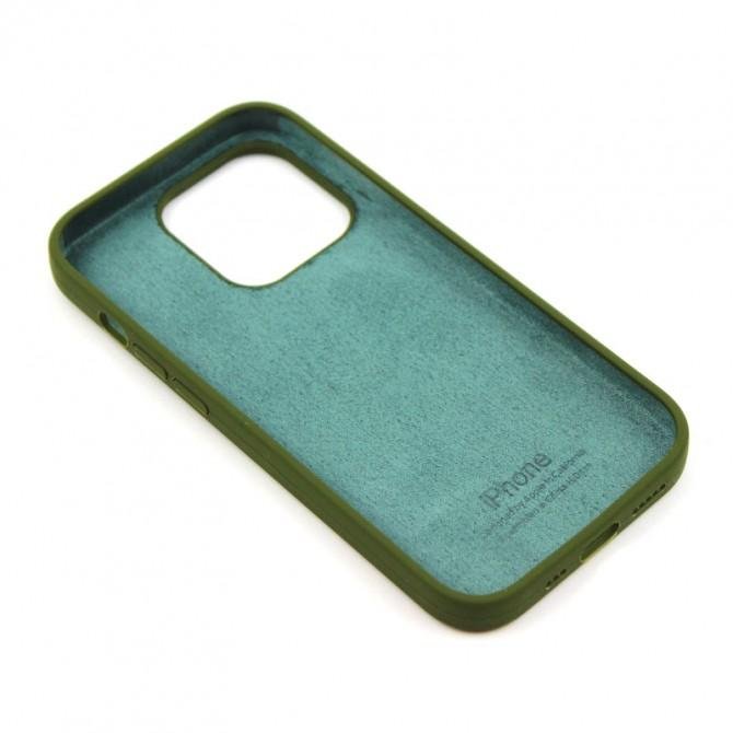 Оригинвльный силиконовый чехол для iPhone 14 Pro Army Green FULL-2