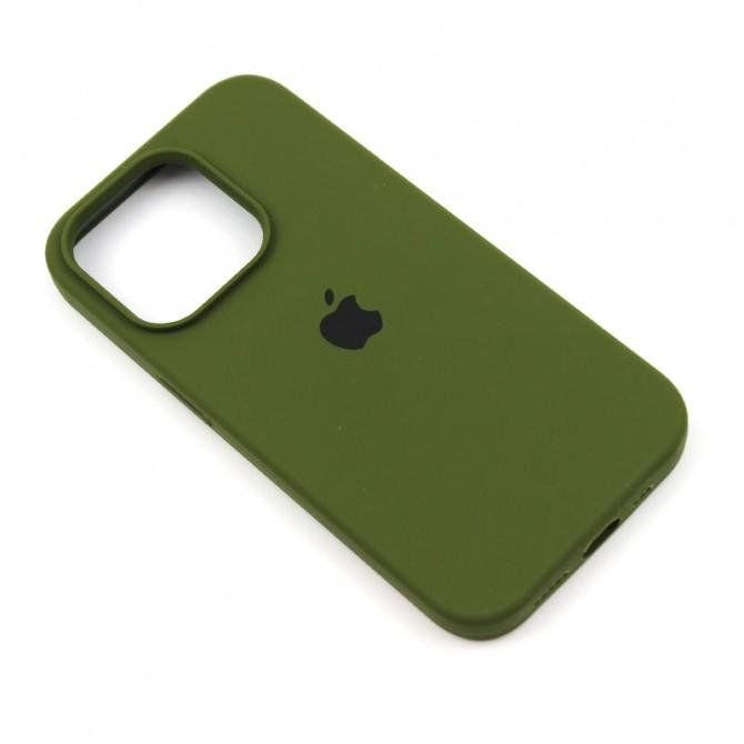 Оригинвльный силиконовый чехол для iPhone 14 Pro Army Green FULL-3