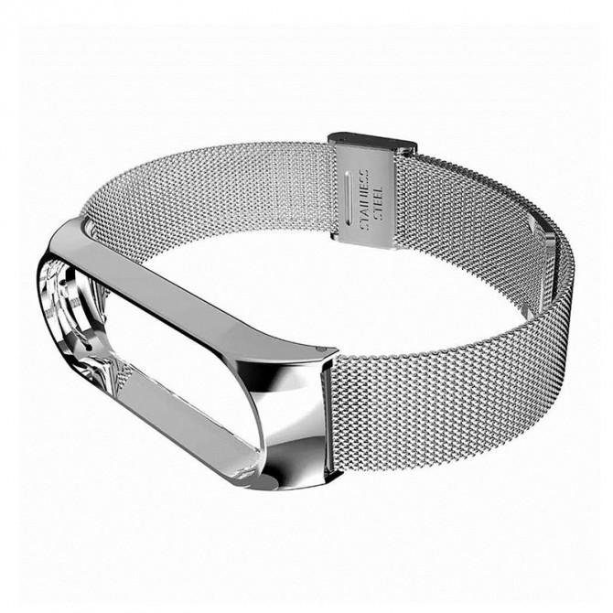 Ремешок для Xiaomi Band 3/4 steel design silver-2