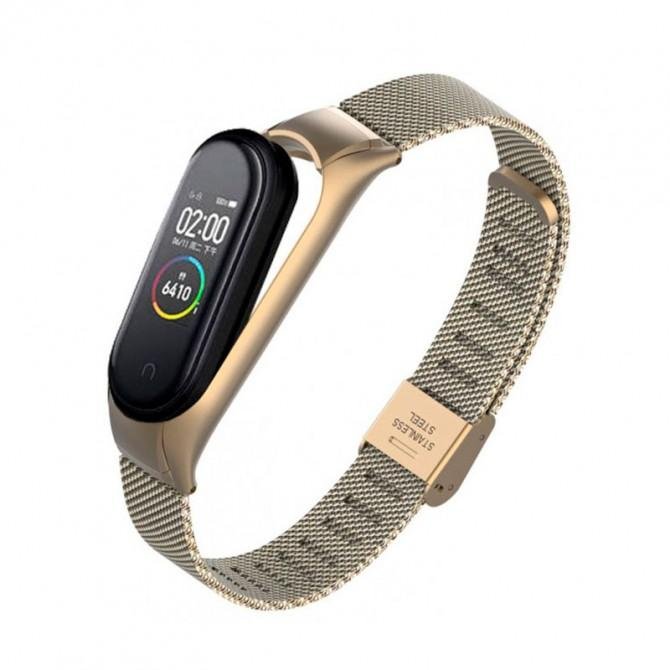 Ремешок для Xiaomi Band 3/4 steel design dark gold-1