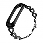 Ремешок для Xiaomi Band 3/4 Heart design Чёрный