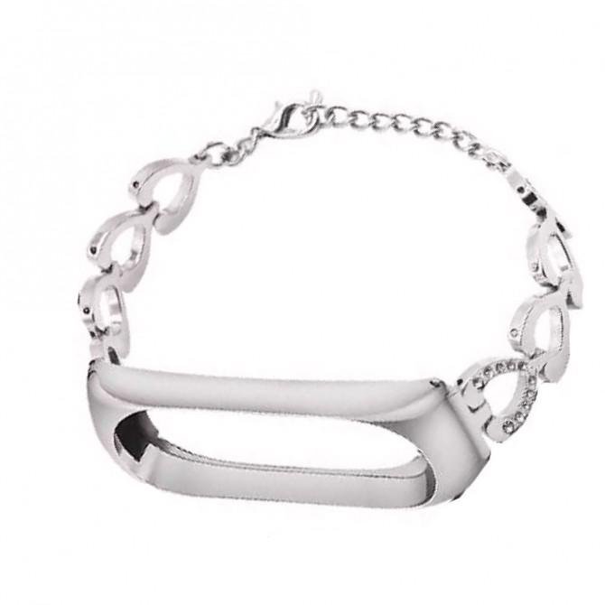 Ремешок для Xiaomi Band 3/4 Heart design Серебряный-1