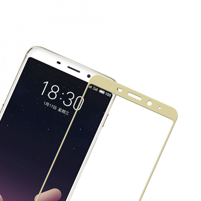Защитное стекло для MEIZU M6s (0.3 мм, 2.5D, с золотистым Silk Screen покрытием)-2