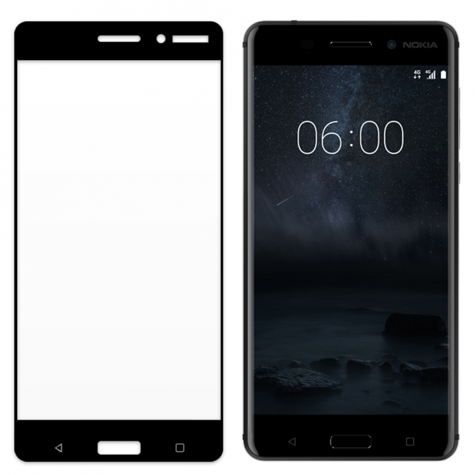 Захисне скло для NOKIA 6 (0.3 мм, 2.5D, з чорним Silk Screen покриттям)-1