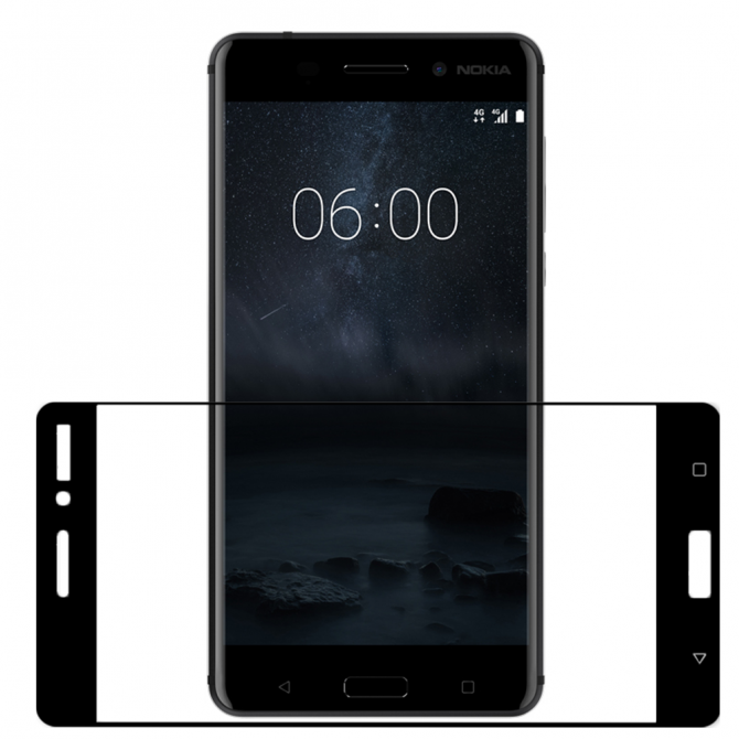 Захисне скло для NOKIA 6 (0.3 мм, 2.5D, з чорним Silk Screen покриттям)-2