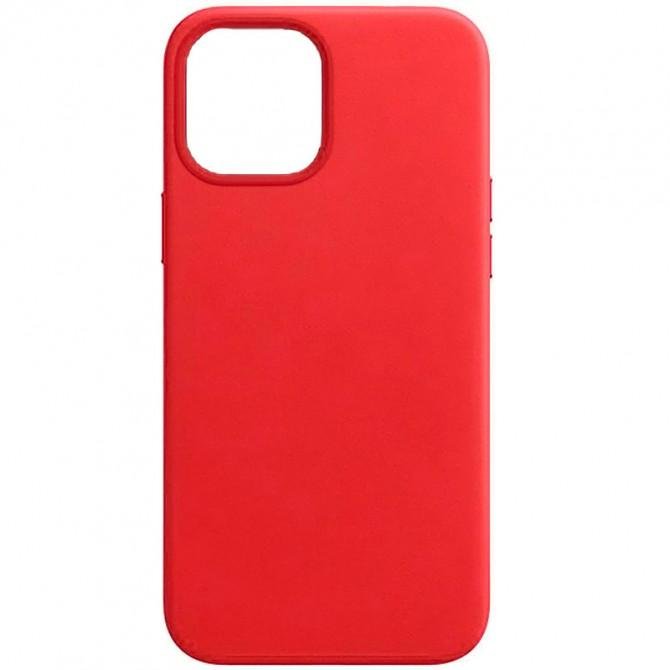 Кожаный чехол Leather Case (AAA) without Logo для Apple iPhone 12 Pro Max (6.7") Красный