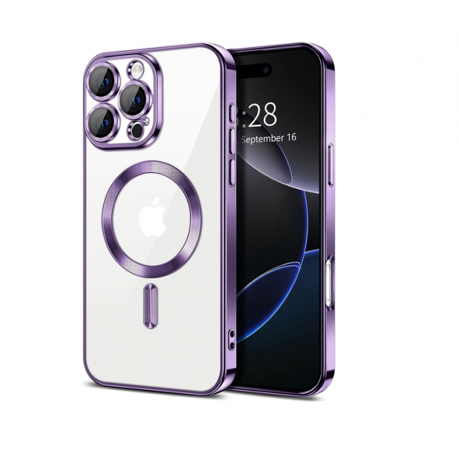 Силіконовий чохол SHINING with MagSafe для iPhone 15 Pro Фіолетовий