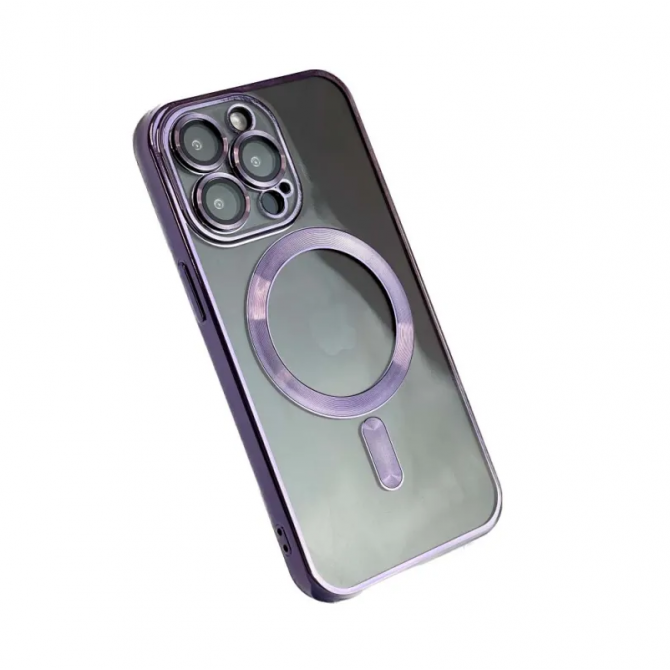 Силіконовий чохол SHINING with MagSafe для iPhone 15 Pro Фіолетовий-1