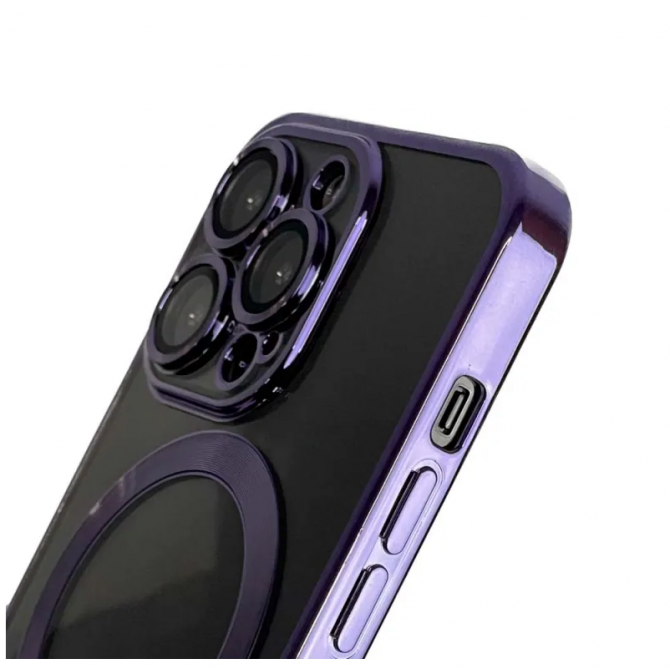 Силіконовий чохол SHINING with MagSafe для iPhone 15 Pro Фіолетовий-2