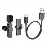 Микрофон Borofone BFK12 Trophy lavalier wireless digital iP-Type-C Черный