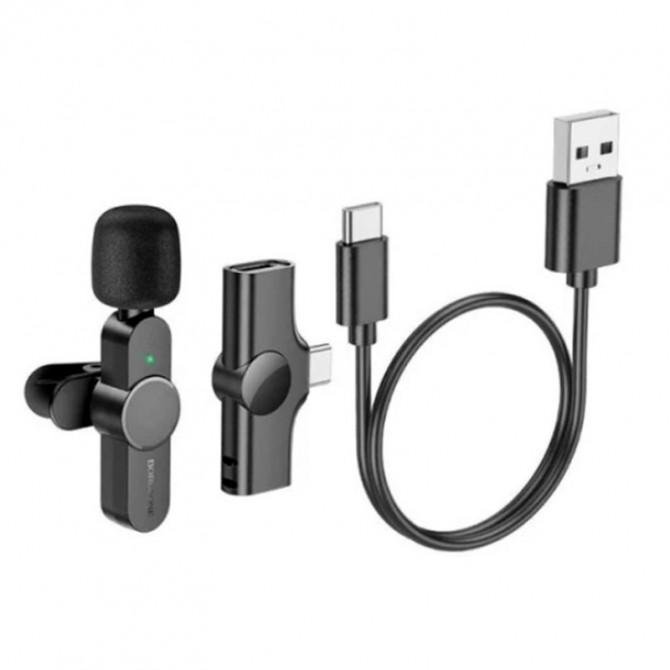 Мікрофон Borofone BFK12 Trophy lavalier wireless digital iP-Type-C Чорний-1