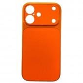 Накладка PC+Leather для iPhone 15 Plus Помаранчевий