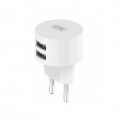 Мережевий зарядний пристрій  XO L62 2.4A/2USB White