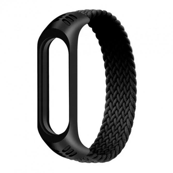 Браслет для Mi Band 3/4/5/6 Tissue design black