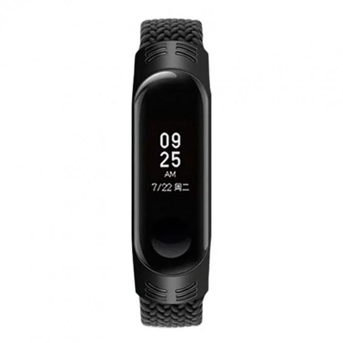 Браслет для Mi Band 3/4/5/6 Tissue design black-1