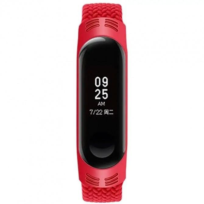 Браслет для Mi Band 3/4/5/6 Tissue design red-1