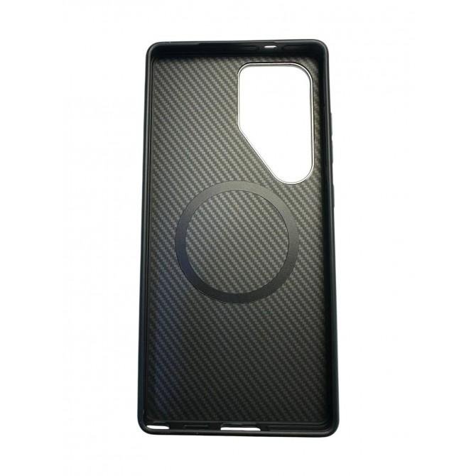 Чехол TPU+PC Carbon with MagSafe для Samsung S25 Ultra Black-1