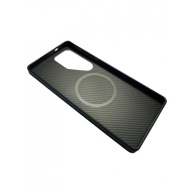 Чехол TPU+PC Carbon with MagSafe для Samsung S25 Ultra Black-3