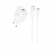 Мережевий зарядний пристрій 1USB Hoco C140A Smart QC3.0 White + Cable Type-C
