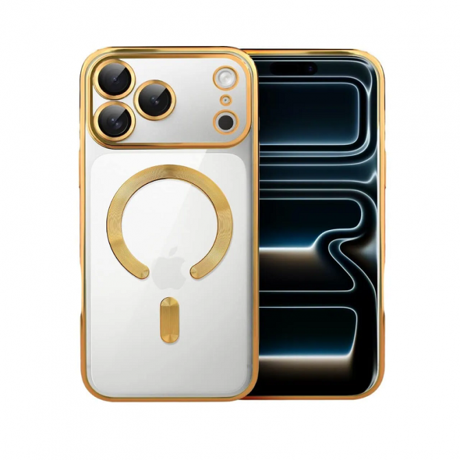Силіконовий чохол SHINING with MagSafe для iPhone 17 Pro Max Золотий