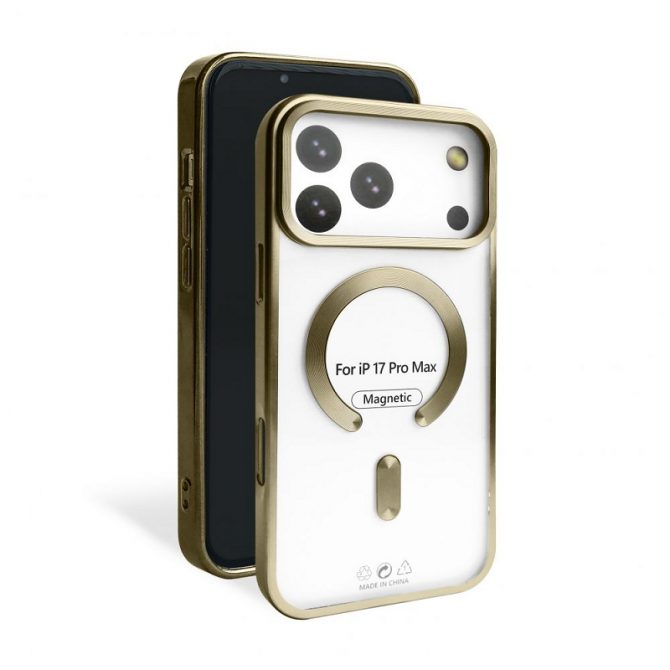 Силиконовый чехол SHINING with MagSafe для iPhone 17 Pro Max Золотой