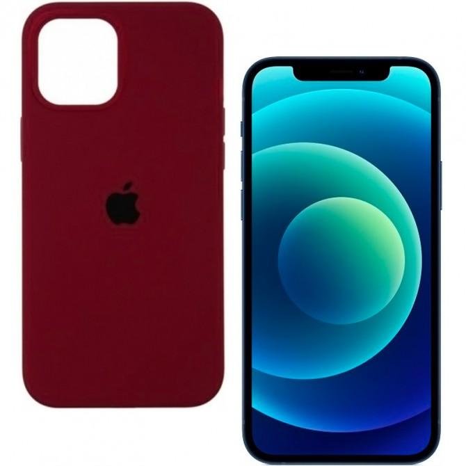 Оригінальний силіконовий чохол для iPhone 12 /12 Pro Марсала FULL-1