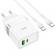 Мережевий зарядний пристрій Hoco N21 PD30W+QC3.0 White + Cable Type-C to Type-C