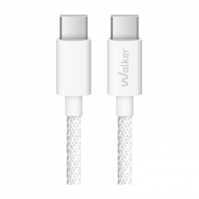 Кабель USB WALKER C585 Type-C to Type-C 60W 1m white