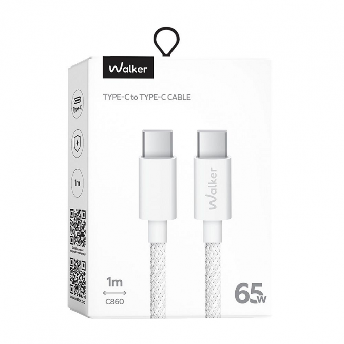 Кабель USB WALKER C585 Type-C to Type-C 60W 1m white-1