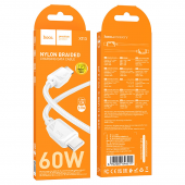 Кабель Hoco X113 Type-C to Type-C 60W White 1m