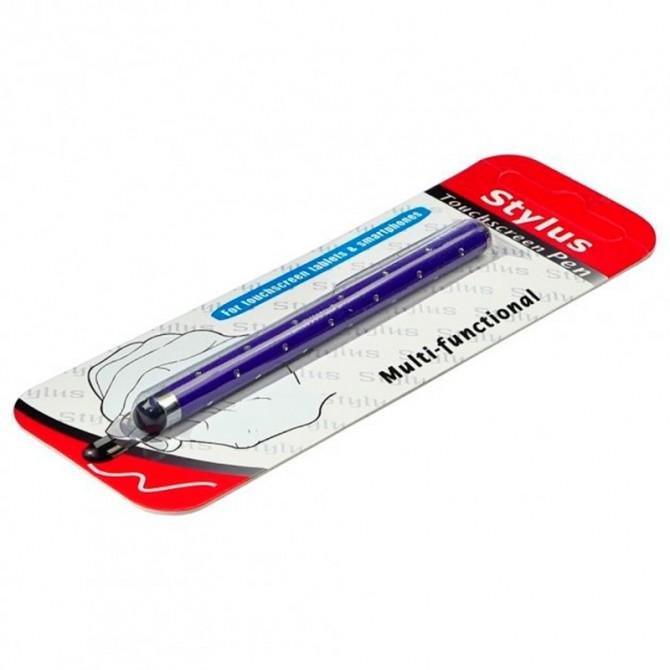 Стилус емкостный, алюминиевый с кристаллами, фиолетовый-1