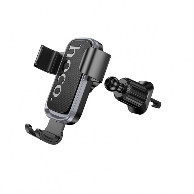 Автодержатель Hoco H80 Vista gravity car holder(air outlet) black metal grey-3