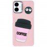 Чохол TPU Leather Toys для Samsung Galaxy A06 (Coffee / Pink)