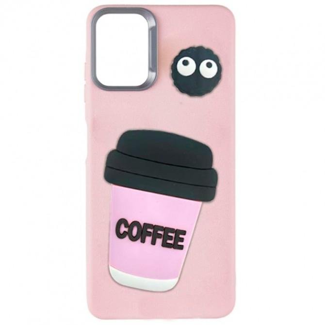 Чохол TPU Leather Toys для Samsung Galaxy A06 (Coffee / Pink)-1