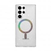 Чехол TPU Eclipse Sparkle (MagFit) для Samsung Galaxy S22 Ultra Прозрачный