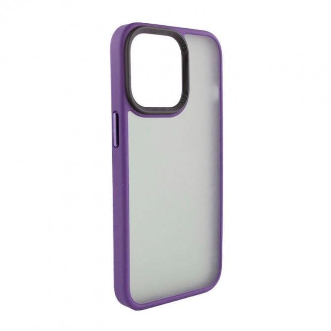 Чехол TPU+PC Metal Buttons для Apple iPhone 12/12 Pro (6.1") Темно Фиолетовый-1